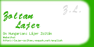zoltan lajer business card